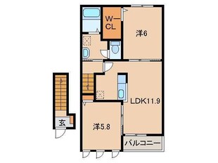 岩出駅 バス8分  根来下車：停歩5分 2階の物件間取画像